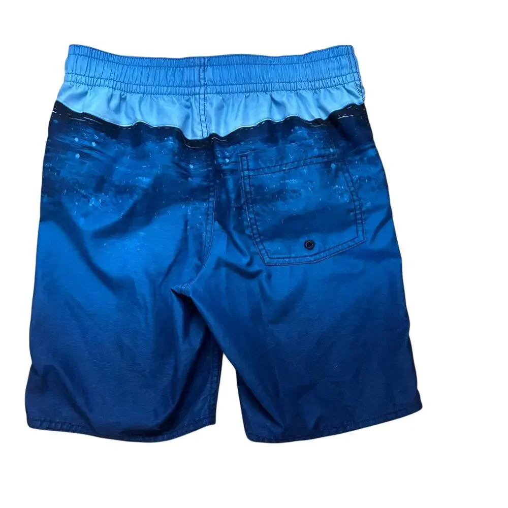 Old Navy Boys Swim Boardshorts Trunks and Rash Guard Size Large 10 12 SHARK